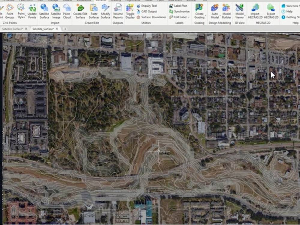 Surfaces From Satellite Data, Point Files, Point Clouds - Civil Site Design